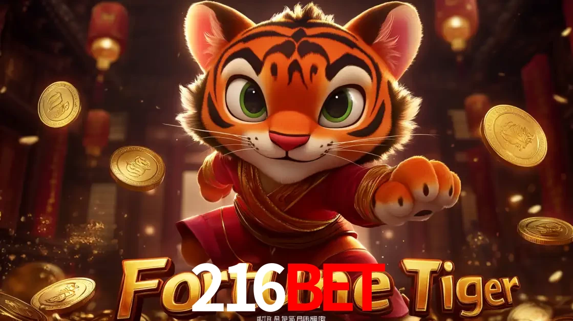 O carismático mascote do jogo de slot Fortune Tiger, um tigre fofo em pose de artes marciais, pronto para trazer sorte e multiplicadores de ganhos no cassino online 216BET.